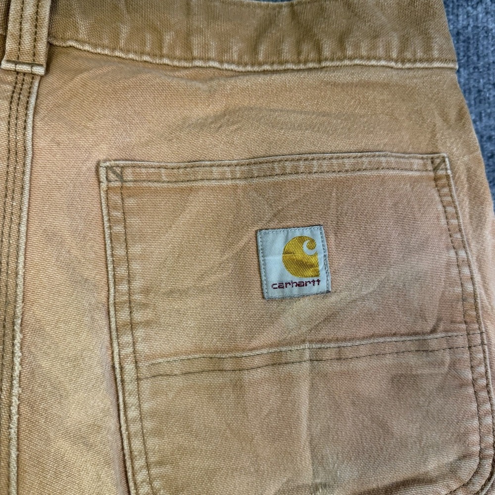 Carhartt Dungaree Pants Men 31x34 Brown Double Knee Canvas Utility Carpenter - Picture 14 of 16